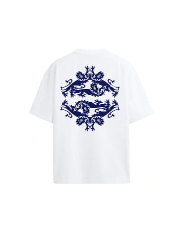 The Baroque Crest Oversized Tee — White