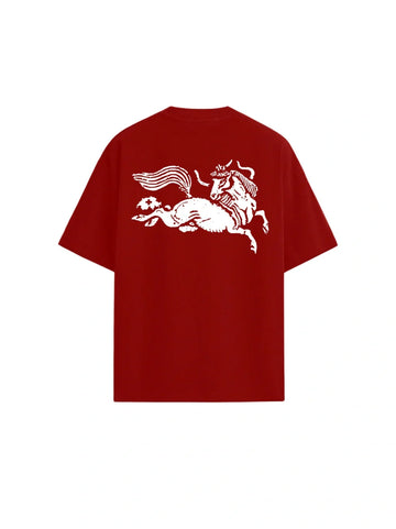 The Cavallo Oversized Tee — Red
